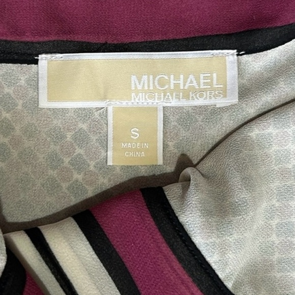 Michael MICHAEL KORS Halter Dress sz S Lined Chiffon Purple Handkerchief Hem - Picture 8 of 10